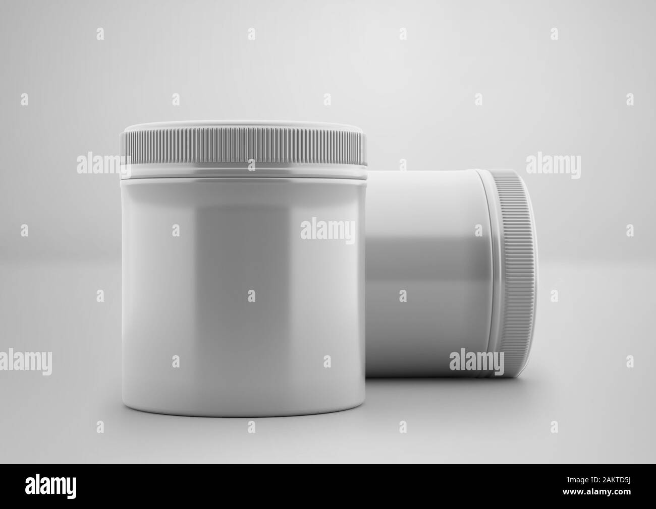 Download White Cosmetic Cream Plastic Jar Mockup 3d Rendering Isolated On Light Background Clear Blank Plastic Container Mock Up Ready For Your Design Stock Photo Alamy