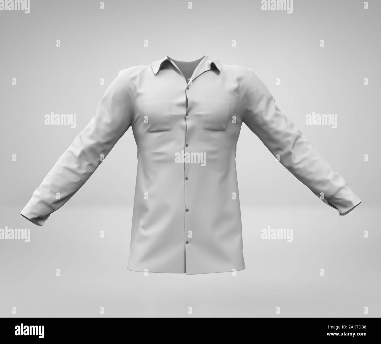 Download Blank White Man S Long Sleeved Shirt Mockup Male White Shirt Mockup 3d Rendering Isolated On Light Background Short Sleeves Cotton Dress With Collar Stock Photo Alamy