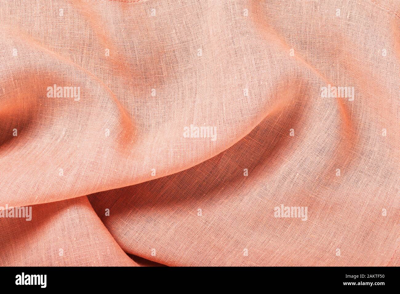 Background from an orange tablecloth, top view Stock Photo