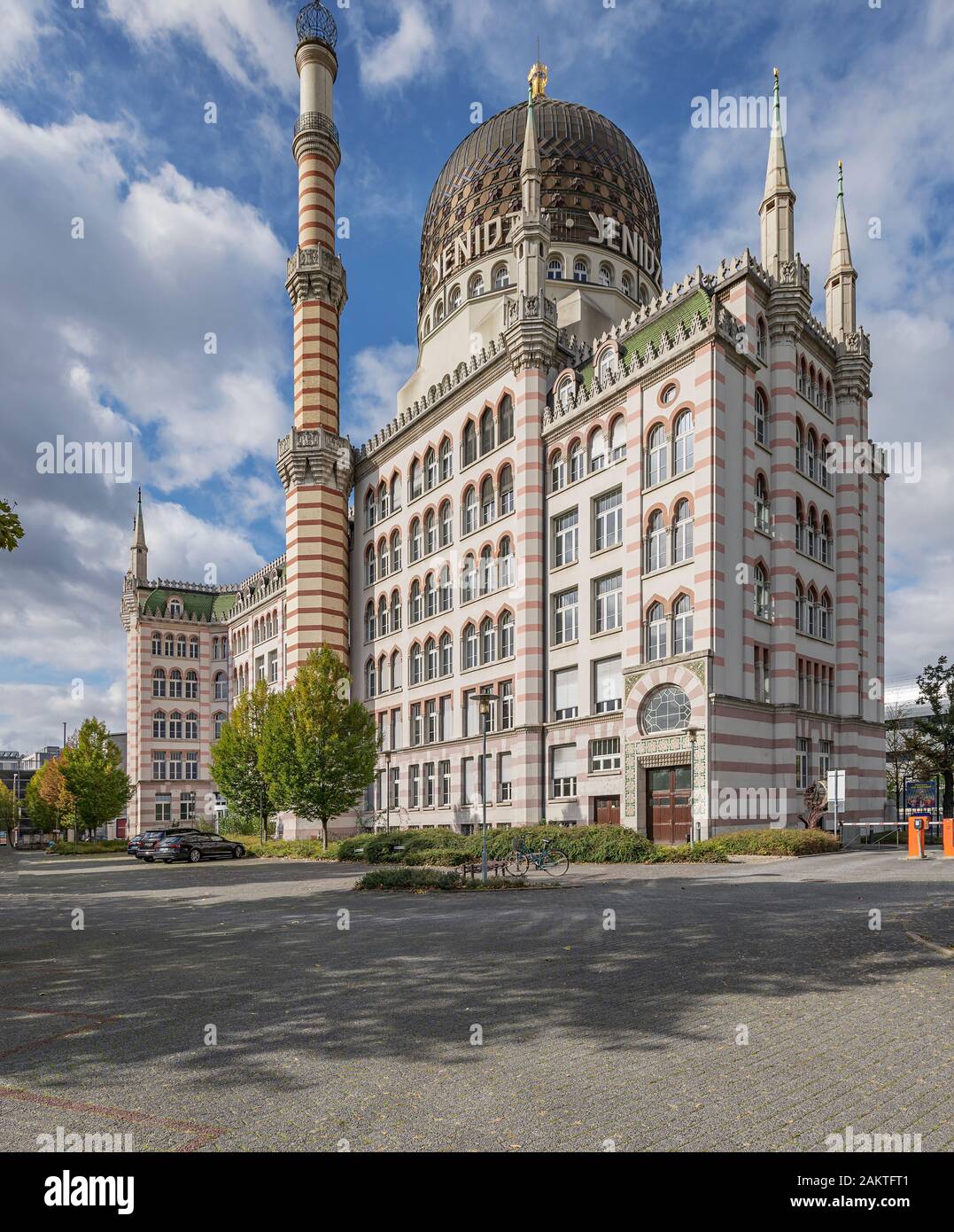 Dresden - View to the former factory building of the cigarette factory ...
