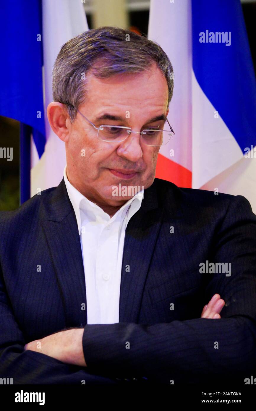 Thierry Mariani attends RN (Rassemblement National) press conference in Lyon, France Stock Photo