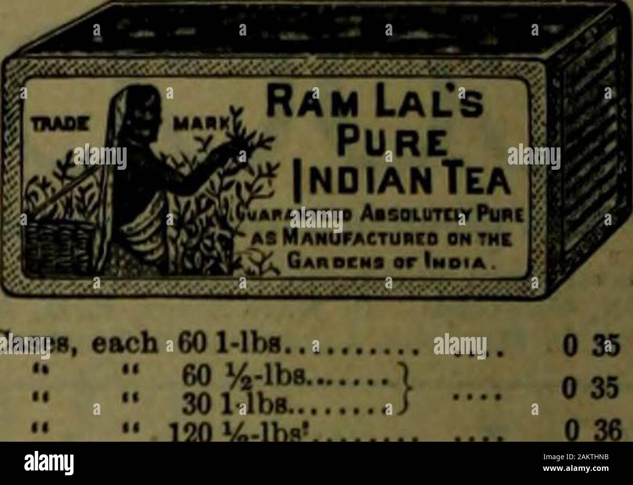 Canadian grocer July-December 1898 . Green Label, Is and %s o 22 Blue Label. Is and y,s and %s... 0 30 Red Label, Is and %s 0 36 Gold Label, %s 0 44 Terms, 30 days net. RAM LALs (lead packages) TEAS. SALADA CEYLON. Brown Label, ls ft%« —wholesale2uc, retail 25c. Wholesale Retail.0 300 400 50060. Cases, each 60 1-lbs... 60 %-lbs.. 301-lbs... 120 %-lbs. Stock Photo