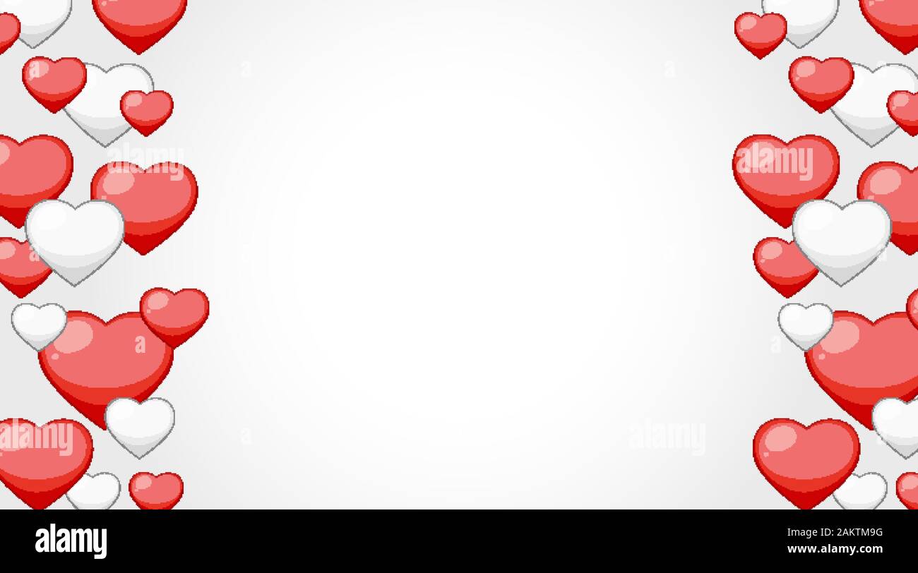 Valentine theme with red and white hearts illustration Stock Vector ...