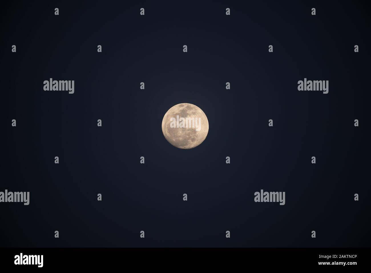 Full moon on dark sky at night. Stock Photo