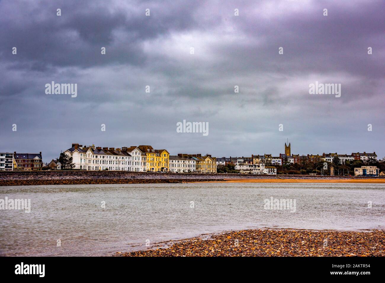EXMOUTH, DEVON, UK 5MAR2019 The houses of Morton Crescent