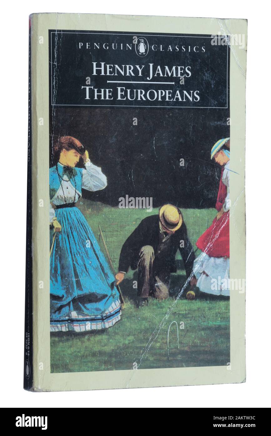 The Europeans, short novel by Henry James, first published in 1878. Paperback book. Stock Photo