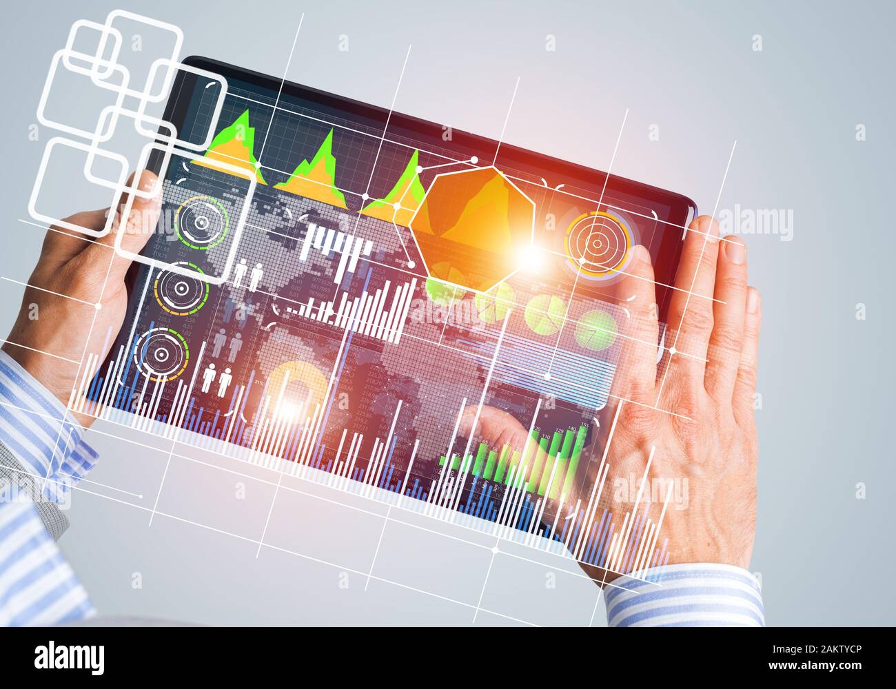 Interface of mobile application with charts and financial data Stock ...