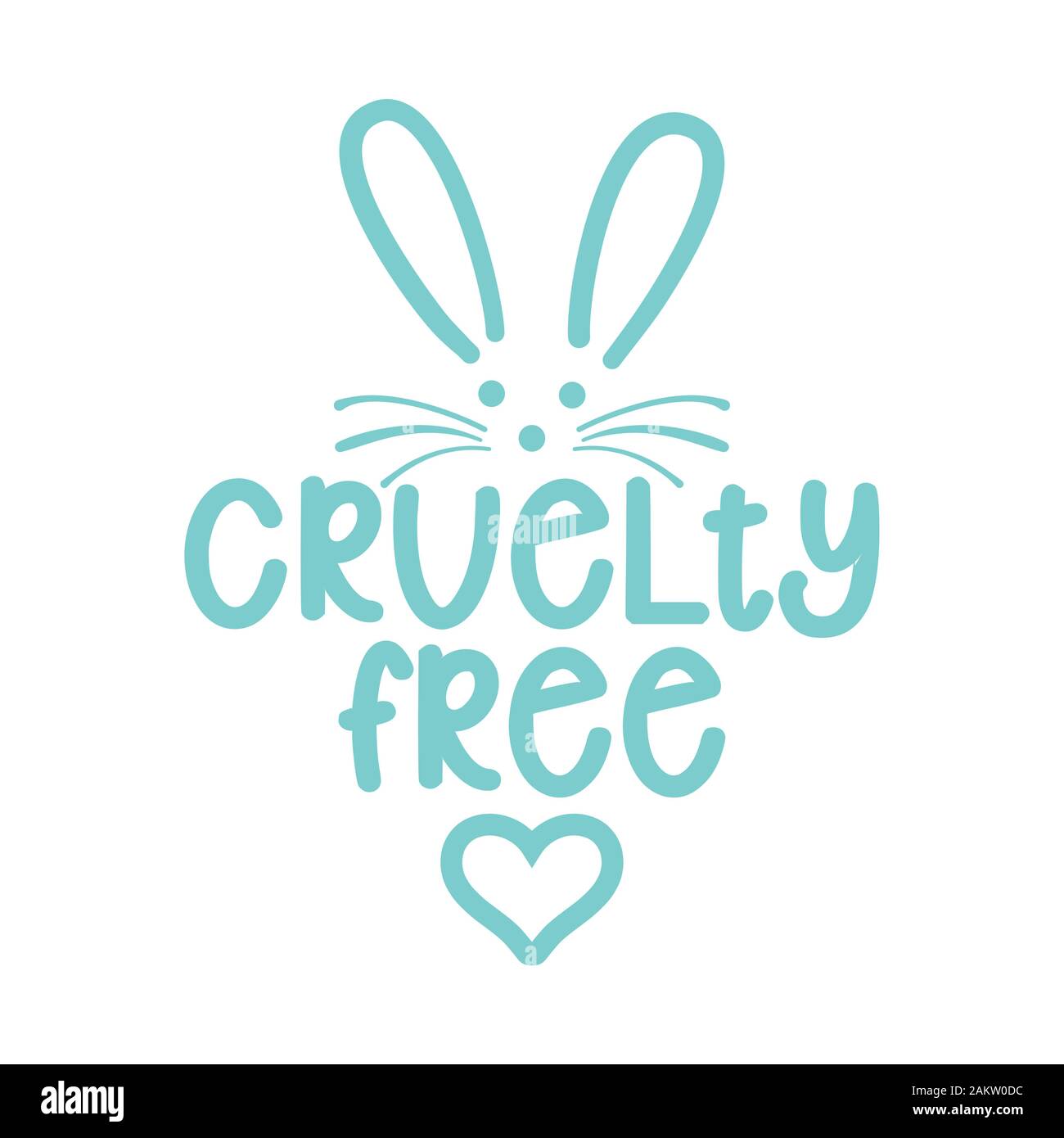 Download Cruelty free logo with cute bunny - Handwritten label and ...
