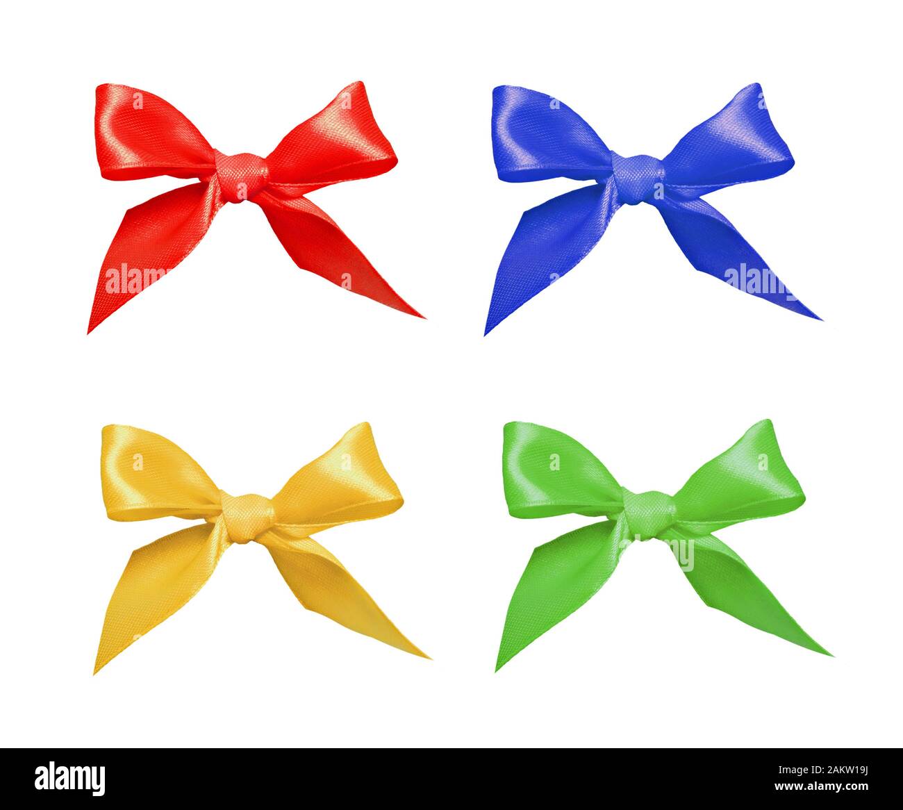 Ribbon bows isolated on white Stock Photo