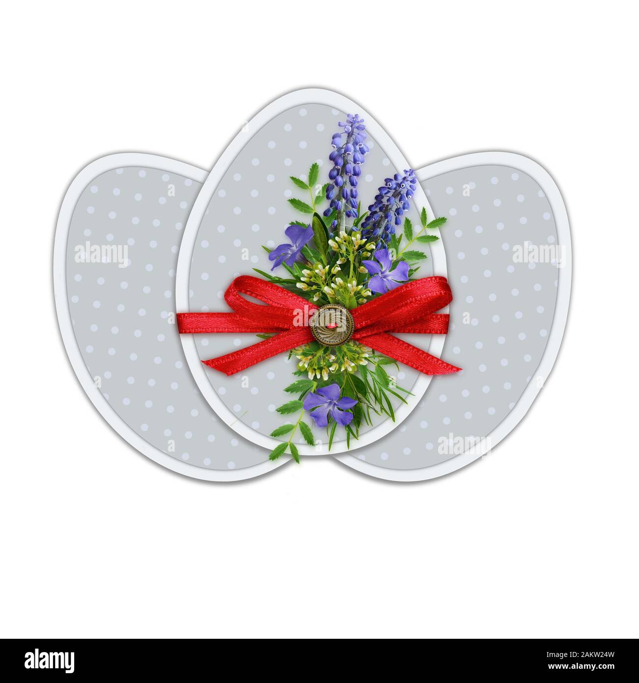 Easter eggs with flowers on white background Stock Photo - Alamy
