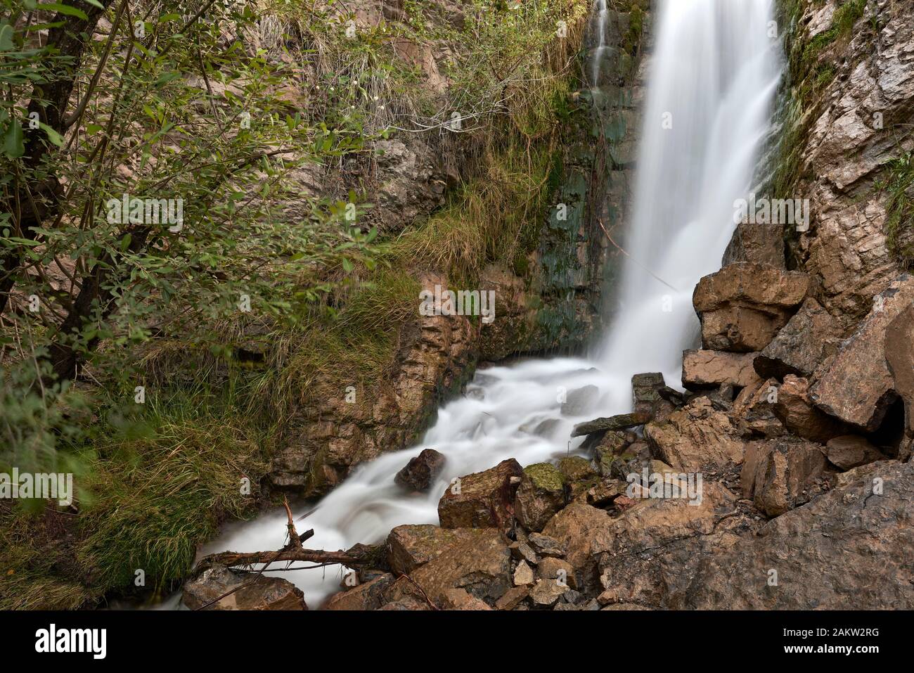 Waterfall on Arcos river. Stock Photo