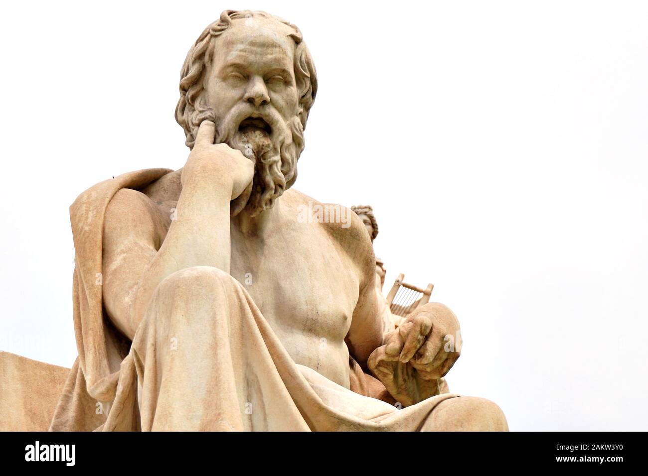 Athens, Greece - 21 August 2017: Statue by the greek philosopher Plato in The Academy of Athens Stock Photo