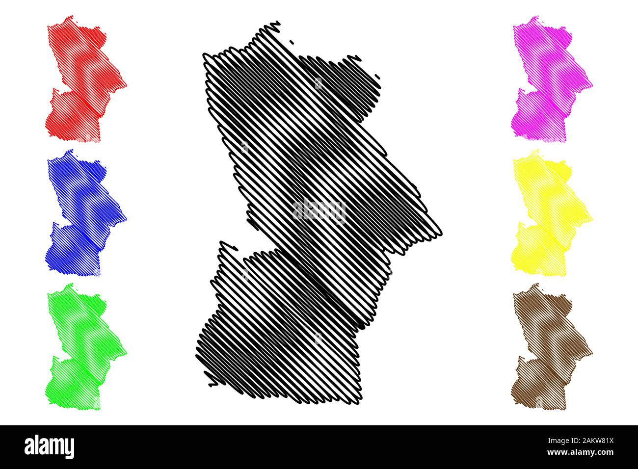 Khovd Province (aimags, Provinces of Mongolia) map vector illustration