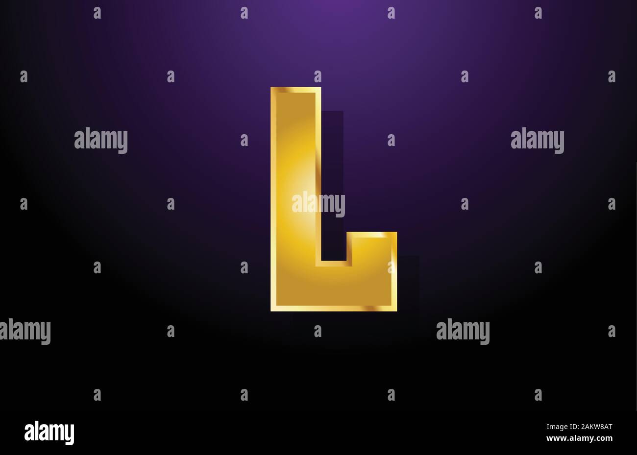 gold golden yellow letter L alphabet logo icon design for company ...