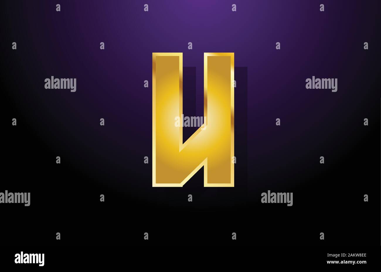 gold golden yellow letter U alphabet logo icon design for company ...