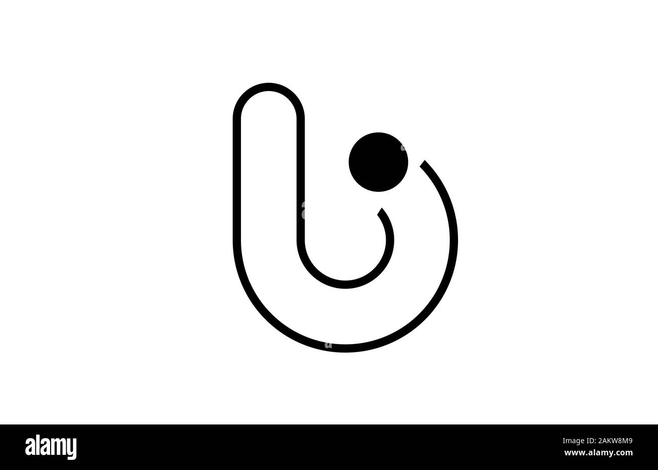 alphabet letter b logo icon template elements line in black and white ...