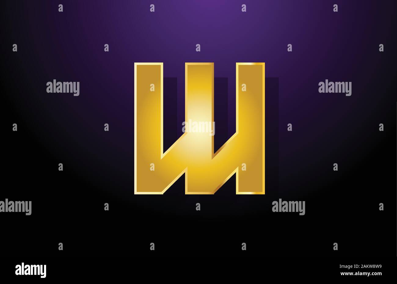 gold golden yellow letter W alphabet logo icon design for company ...