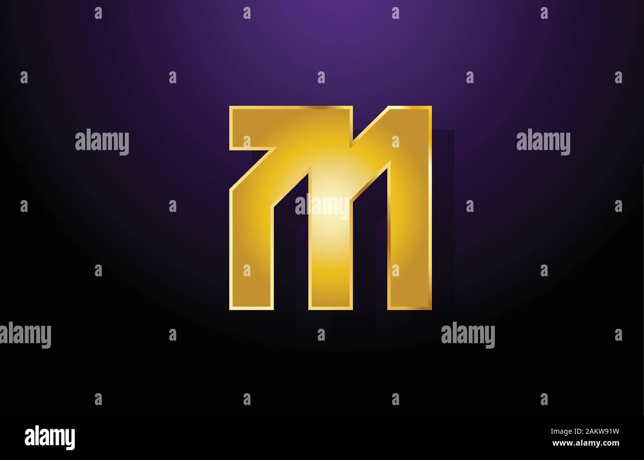 gold golden yellow letter M alphabet logo icon design for company ...