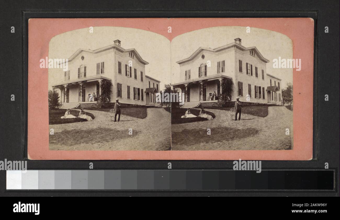 Residence of Mr Boynton, Centre St  Arranged by name of the owner or of the house when known. Includes six hand-colored views. Includes views by Continent Stereoscopic Company and Morse and Fronti (Charles W. Morse and J. Fronti). Robert Dennis Collection of Stereoscopic Views. Views of Orange, N.J., including views of a church, a rustic summer house built of limbs, a view in the Orange Mts. showing a bridge crossing a creek, the entrance gate to Llewellyn Park and a waterfall; views of homes in Llewellyn Park, including that of the founder, Llewellyn S. Haskell, called the Eagle's Eyrie, on E Stock Photo
