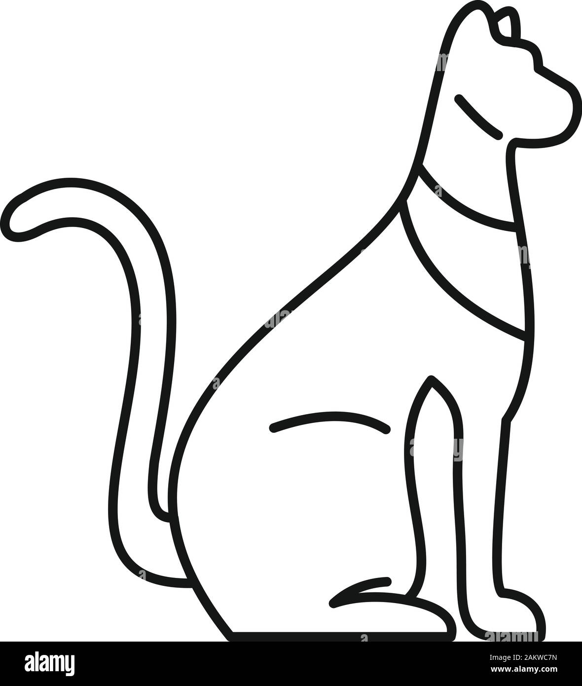Egypt cat icon. Outline egypt cat vector icon for web design isolated