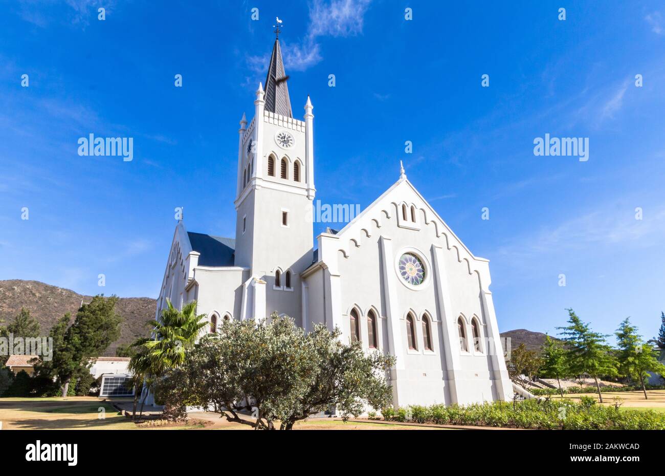 Barrydale Dutch Reformed Church in Barrydale South Africa on Route 62 Stock Photo
