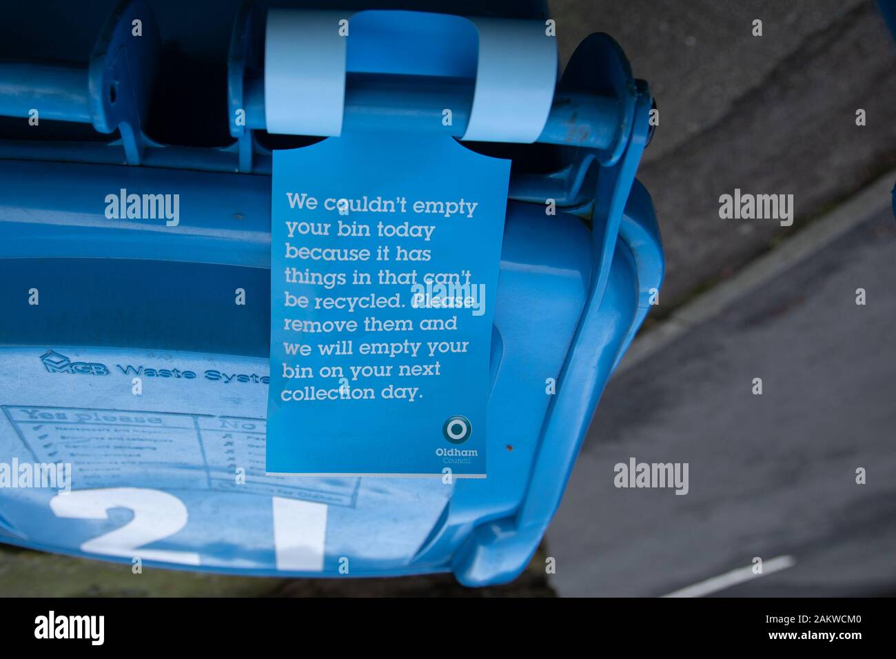 Blue wheelie bin hi-res stock photography and images - Alamy