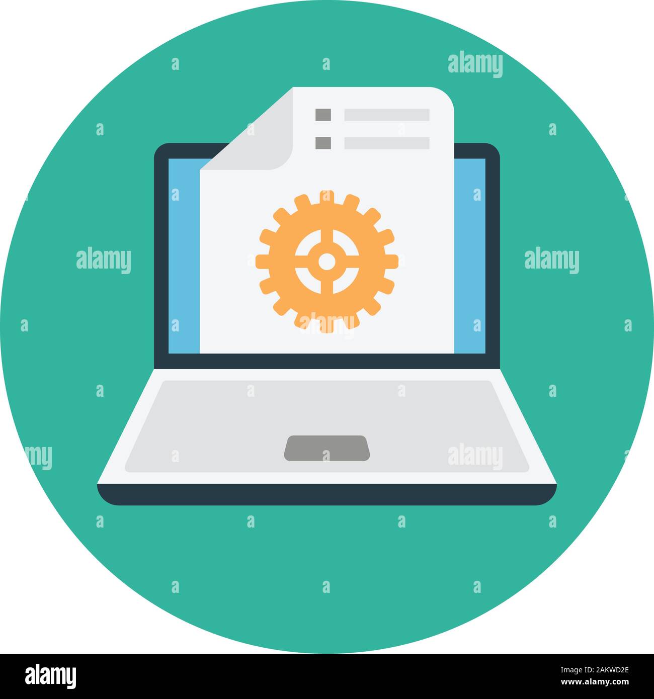 Document settings icon flat Cut Out Stock Images & Pictures - Alamy