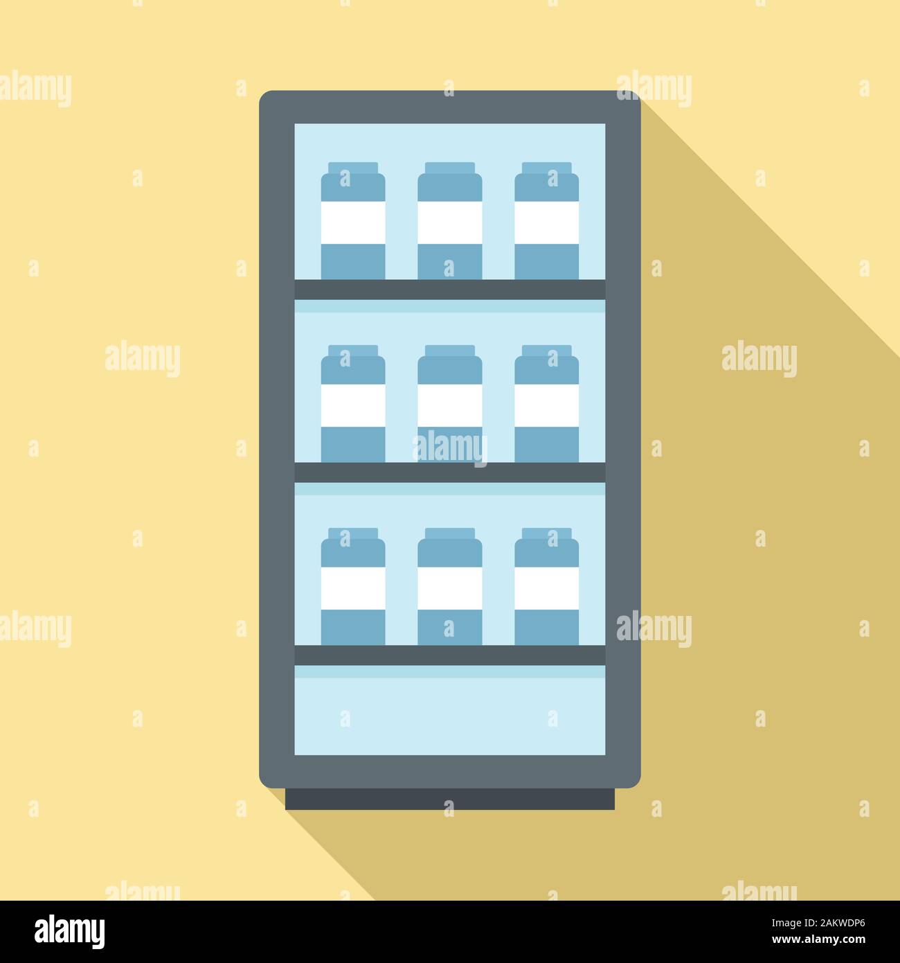 Milk fridge icon. Flat illustration of milk fridge vector icon for web ...