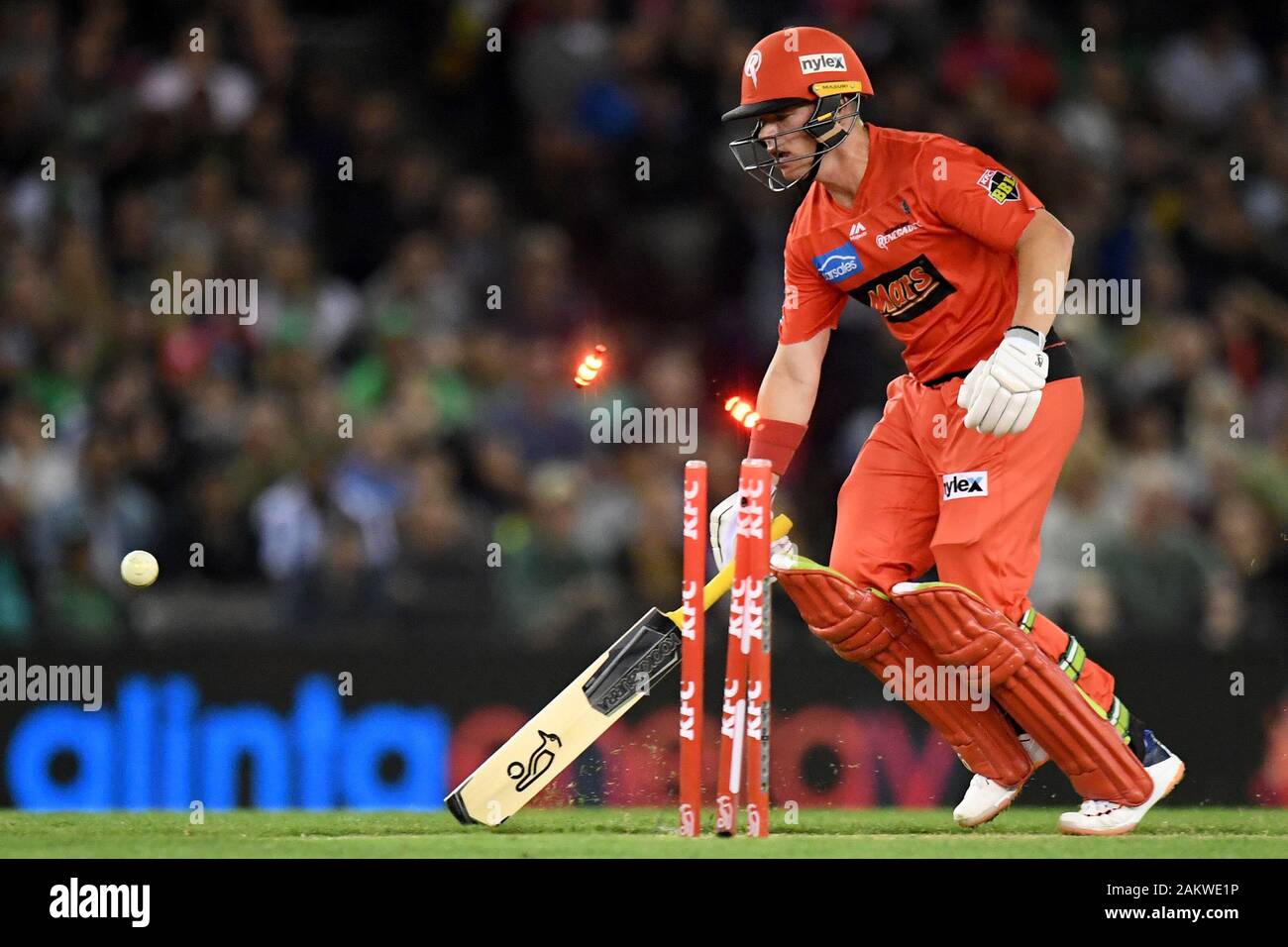 Marvel Stadium Melbourne Victoria Australia 10th Jan Big Bash League Cricket Melbourne Renegades Versus Melbourne Stars Marcus Harris Of The Renegades Is Run Out Editorial Use Credit Action Plus Sports Alamy