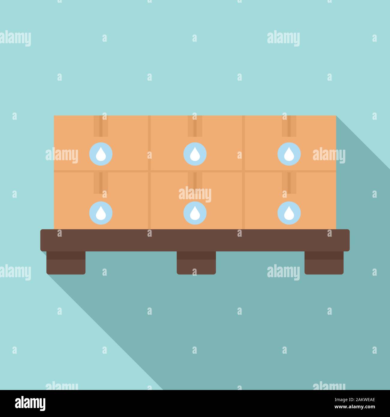 Pallet milk box icon. Flat illustration of pallet milk box vector icon for web design Stock Vector