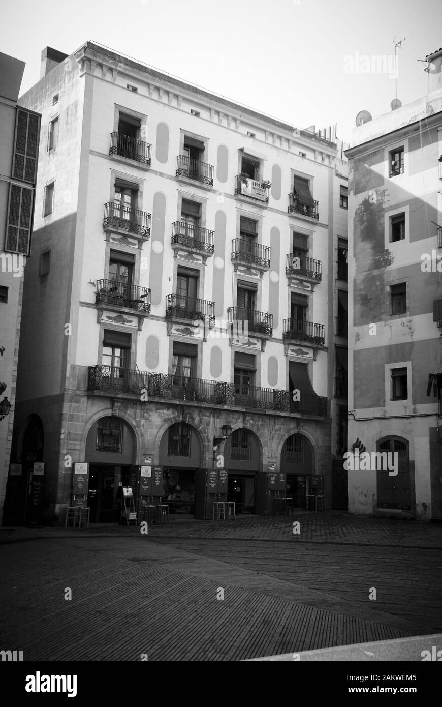 Typical buildings in spain Black and White Stock Photos & Images - Alamy