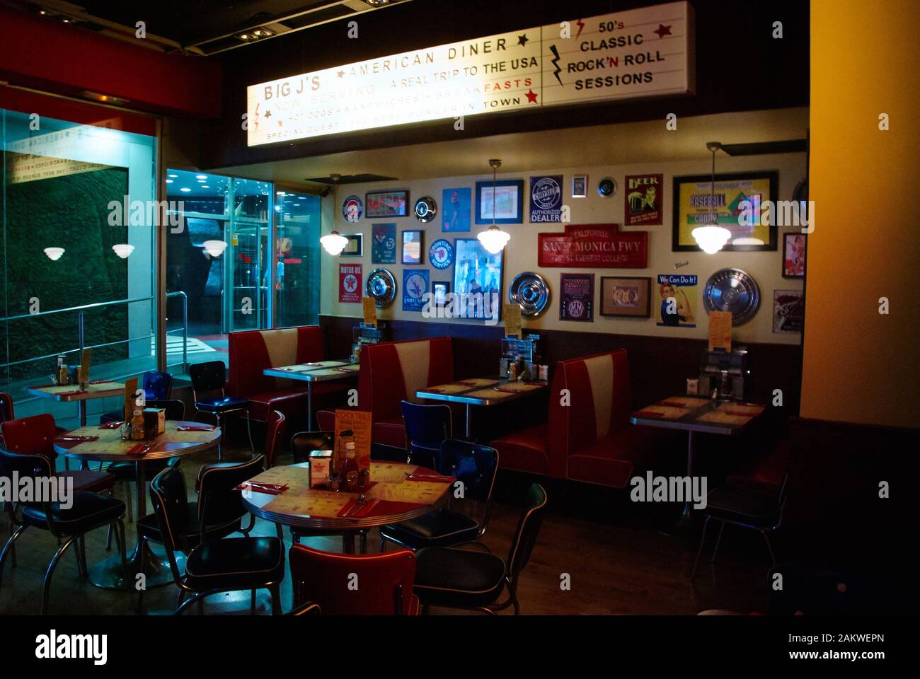 Interior of bernies diner barcelona hires stock photography and images