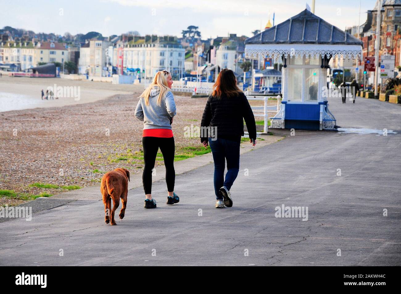 Weymouth. 10th January 2020. UK Weather.  People get out early to make the most of a dry day in Weymouth. credit: stuart fretwell/Alamy Live News Stock Photo