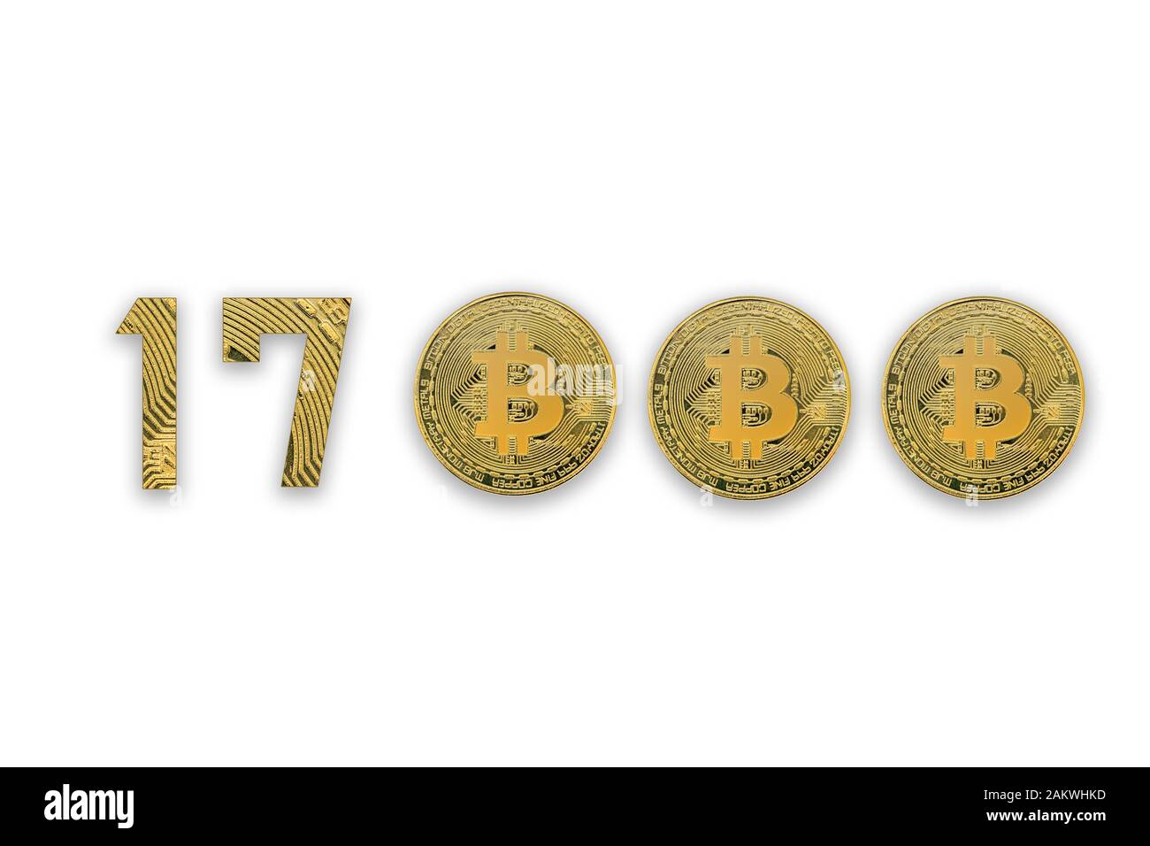17000 bitcoin exchange rate, isolated. Crypto currency style for design  Stock Photo - Alamy