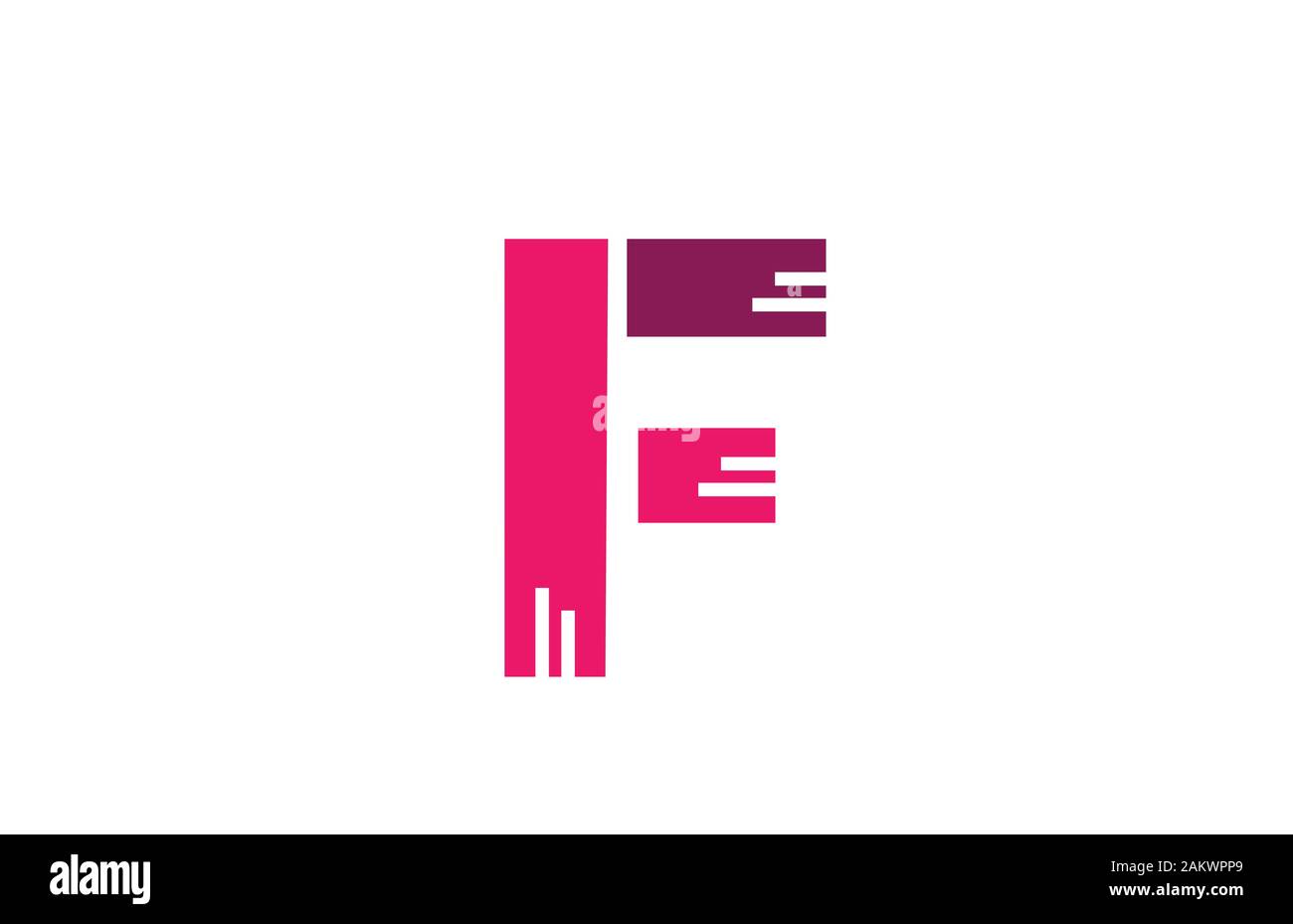 pink white alphabet letter F logo design icon for business company ...