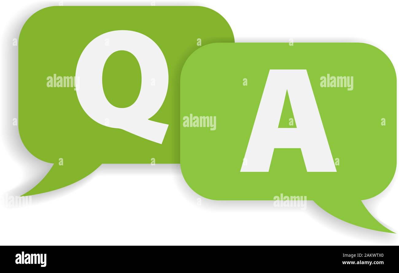 speech bubbles with Q and A isolated on white background vector illustration, frequently asked questions or questions and answers concept Stock Vector