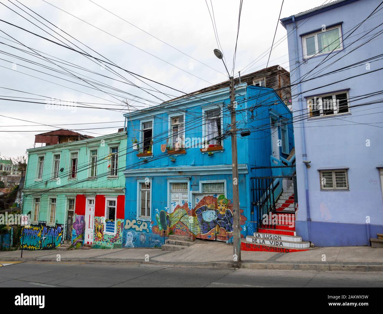 Street art, Valparaiso, Chile. Stock Photo