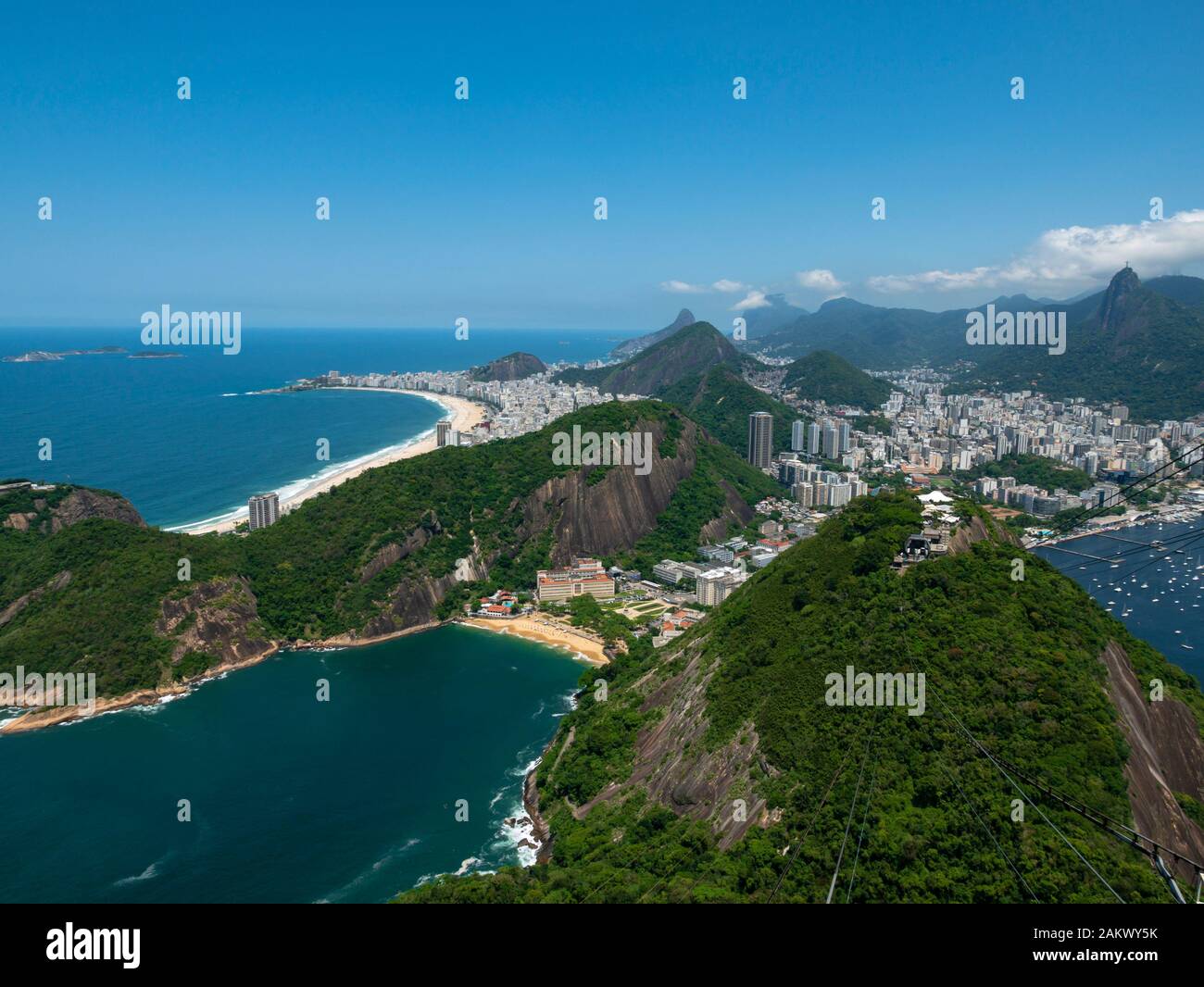 View of Rio from Sugarloaf Mountain. Rio de Janeiro, Brazil. Stock Photo