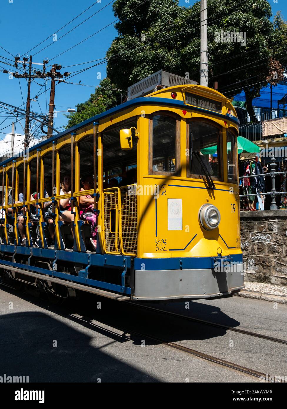 The Santa Teresa Tram, Santa Teresa, Rio de Janeiro, Brazil. Stock Photo