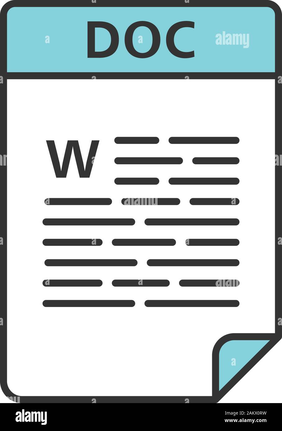 DOC file color icon. Word processing document. Text file format. Isolated  vector illustration Stock Vector Image & Art - Alamy