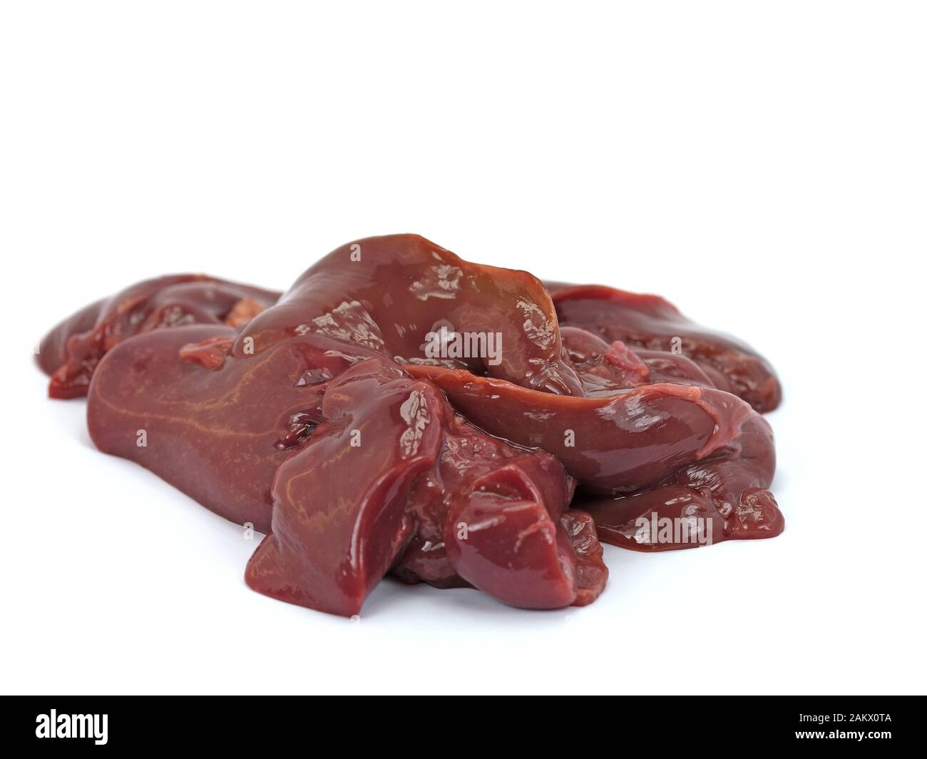 Chicken liver isolated against a white background Stock Photo