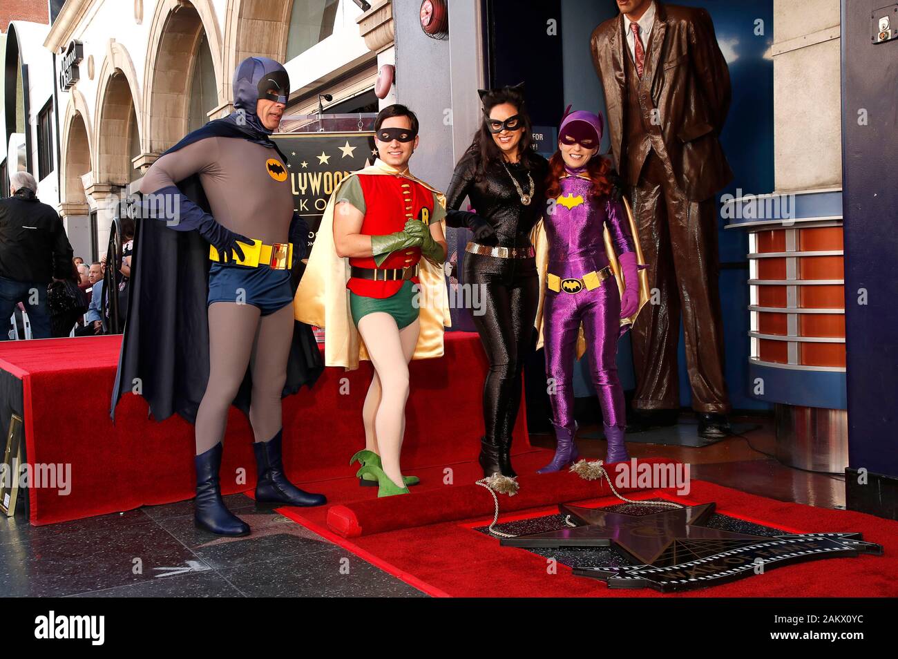 Los Angeles, USA. 09th Jan, 2020. Batman, Robin, Catwoman and Batgirl  attending the ceremony honoring Burt Ward with A Star on the Hollywood Walk  of Fame held on January 09, 2020 in