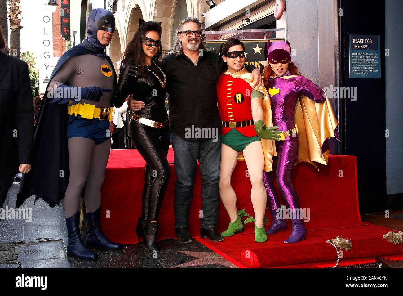 Los Angeles, USA. 09th Jan, 2020. Batman, Catwoman, Robert Carradine, Robin  and Batgirl attending the ceremony honoring Burt Ward with A Star on the  Hollywood Walk of Fame held on January 09,