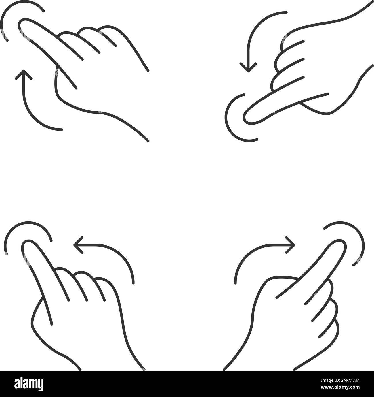 Flick Up With Two Fingers Touch Screen Gesture Vector Illustration
