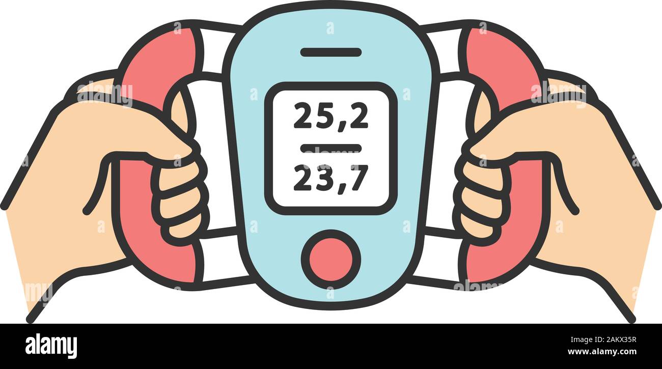 Body fat monitor color icon. Weight loss measurement. Composition analyzer.  Fitness equipment. Portable medical device. Visceral fat level, body mass  Stock Vector Image & Art - Alamy