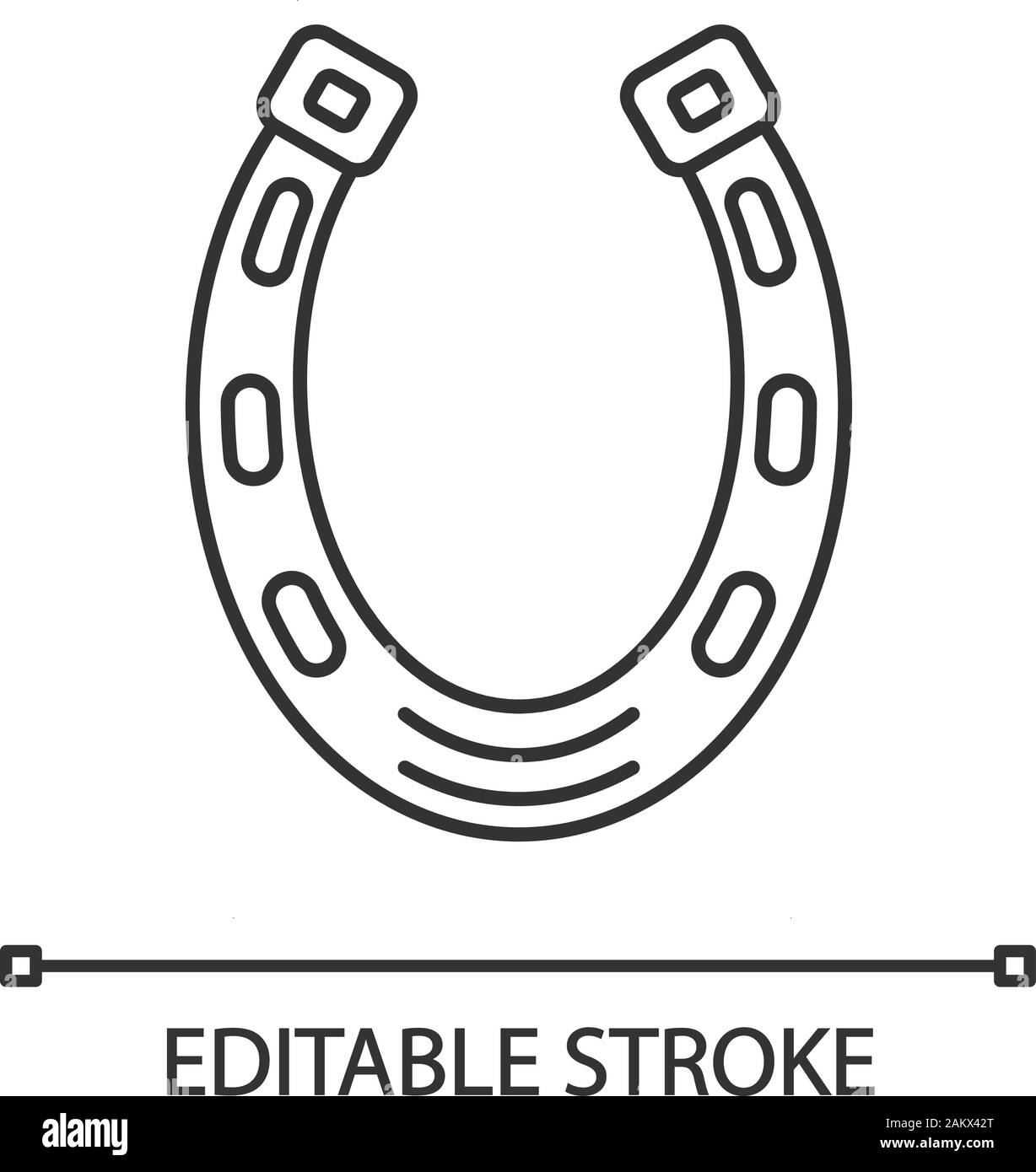 Horseshoe linear icon. Thin line illustration. Good luck mascot. Saint