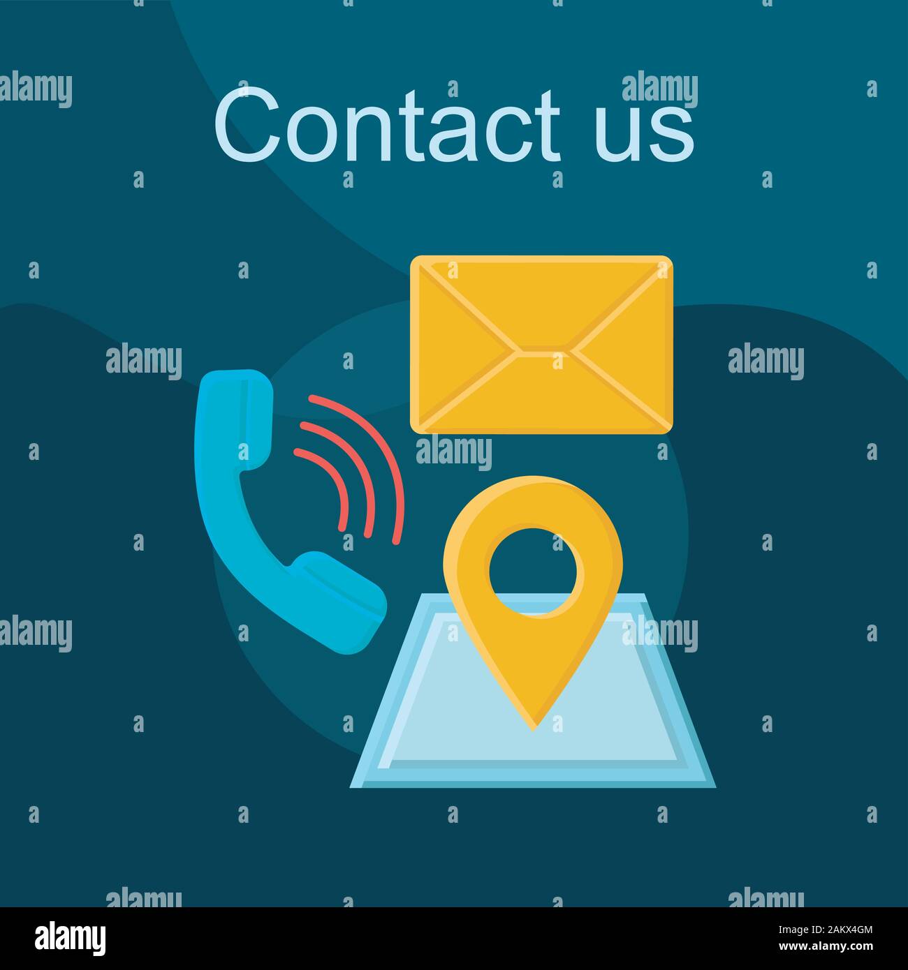 Contact Us Flat Concept Vector Icon Online Assistance Idea