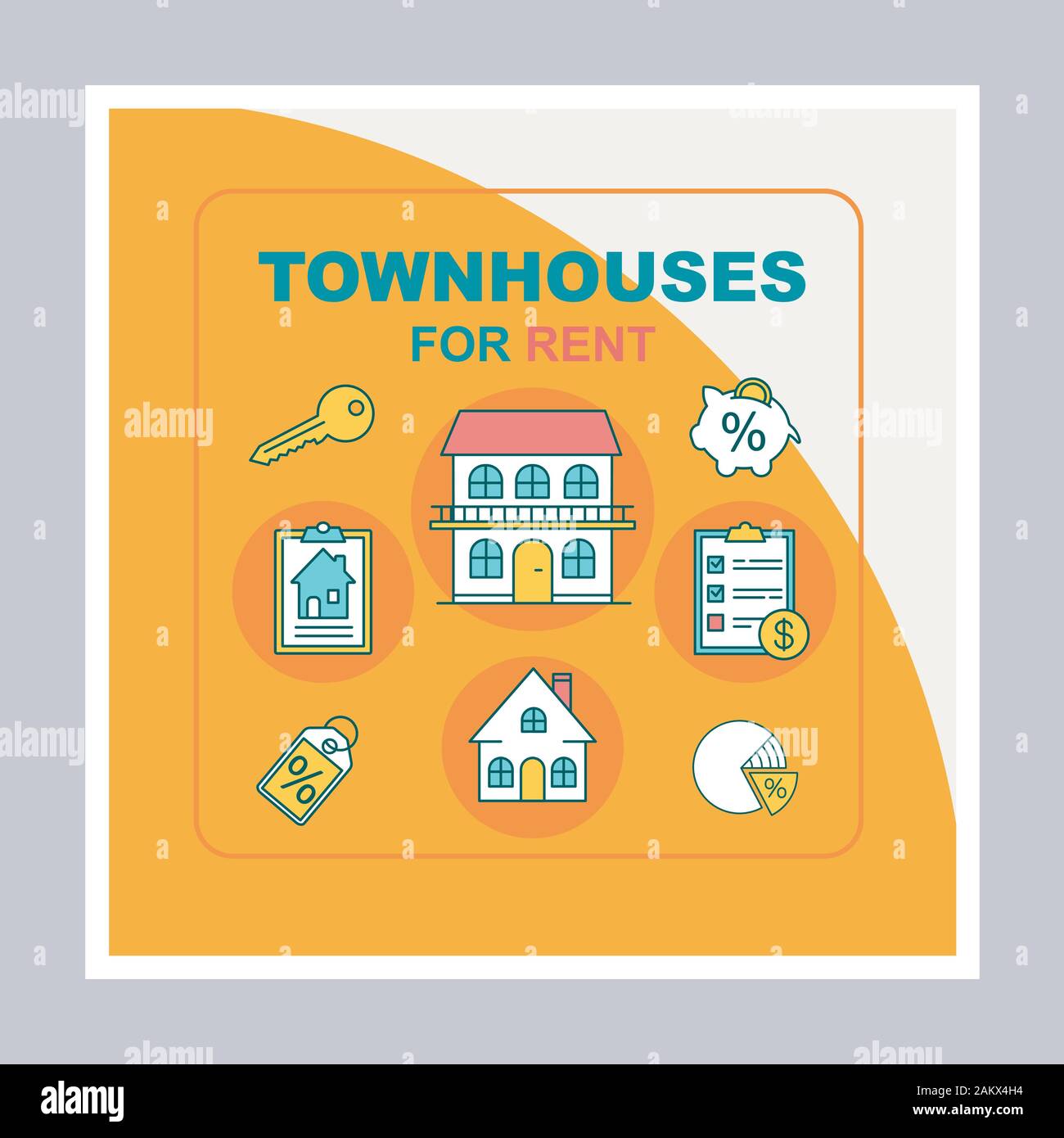 Townhouses For Rent Social Media Posts Mockup Realty Advertising