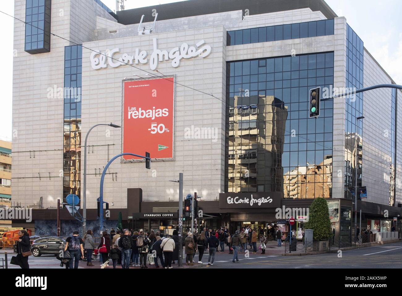 January 9, 2020, Spain: Spanish biggest department store El Corte InglÃ©s and logo seen in Spain. (Credit Image: © Budrul Chukrut/SOPA Images via ZUMA Wire) Stock Photo