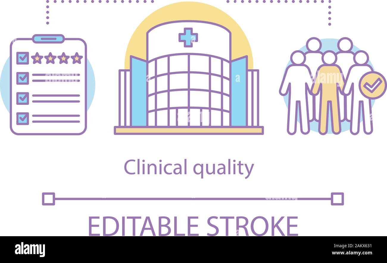 Clinical quality concept icon. Qualified hospital staff. Medical